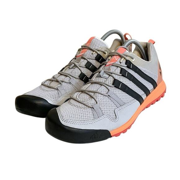 Adidas Terrex Trail Shoes Women's Gray Black Orange OrthoLite Hiking Grip Sz 10 - Picture 3 of 10